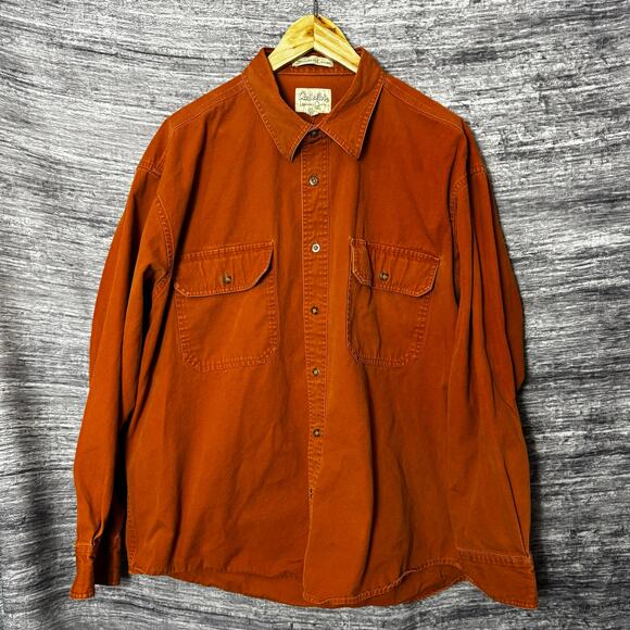 Cabela’s Stonewash Canvas 100% Cotton Long Sleeve Button Up Outdoor Shirt Men XL - Picture 1 of 8